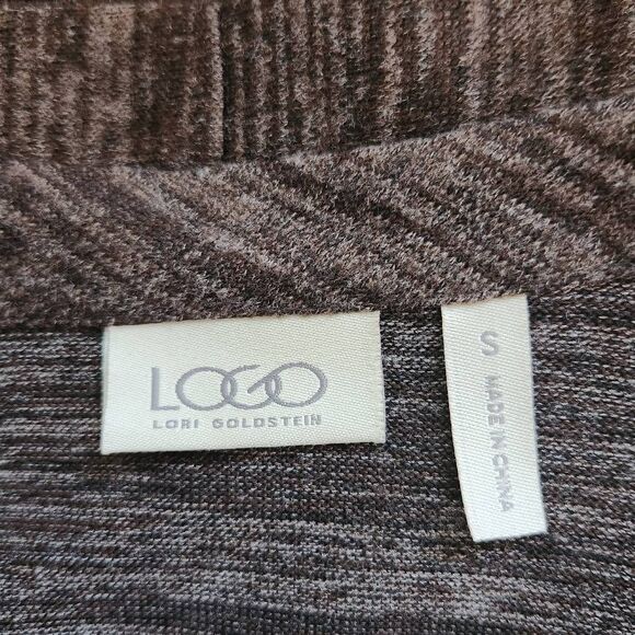 LOGO by Lori Goldstein Brown Zip-Front Cardigan Size Small Brown Cardigan - Picture 6 of 7